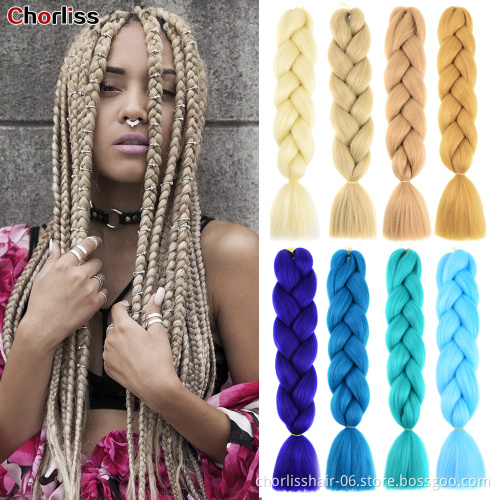 Wholesale 24'' Ombre Yaki Jumbo Braids Pre-stretched Crochet Synthetic Afro Braiding Hair Extensions Expression Braiding Hair